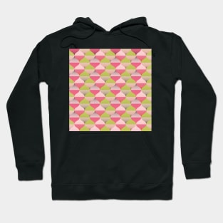60s Retro vibes pattern, in pink and lime green Hoodie